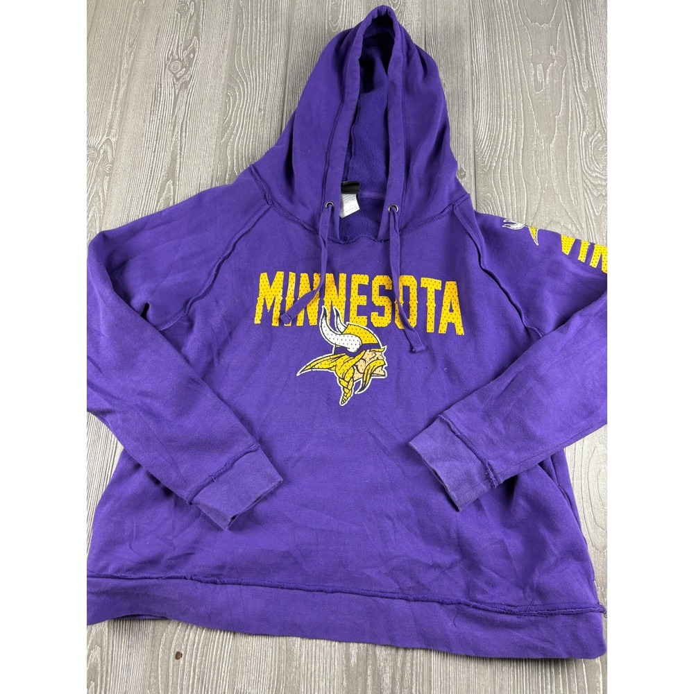 NFL Minnesota Vikings Hoodie Womens XL Purple Team Apparel Sweatshirt